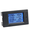 Digital LCD Ammeter Voltmeter Power Meter 6.5V To 100V 0-20A Range With Built-In Shunt, blue backlight displaying voltage, current, power