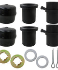 Front Wheel Bearing Rebuild Kit For Zero Turn Mowers RZT50 RZT54 RZT42 Replacement Set With All In One Bearings And Seals Includes 73604228B 7140162 7410990B Variants Easy Install For Durable Performance black bearing caps, washers, and cotter pins