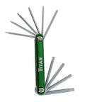 Tamper Proof Star Key Set With T6 Through T30 Security Torx Bits in foldable green aluminum holder