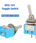 12 Pack Dope Tiny Toggle Switch SPST On Off 2 Pin 2 Position Waterproof Caps Included for DIY Projects PCB Breadboard MTS 101 Pro Grade Micro Switches