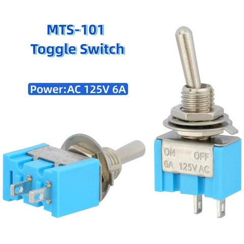 12 Pack Dope Tiny Toggle Switch SPST On Off 2 Pin 2 Position Waterproof Caps Included for DIY Projects PCB Breadboard MTS 101 Pro Grade Micro Switches