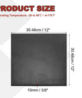 Neoprene Rubber Sheet 12 Inch Wide Three Eighths Inch Thick 12 Inch Long displayed with measurements and operating temperature