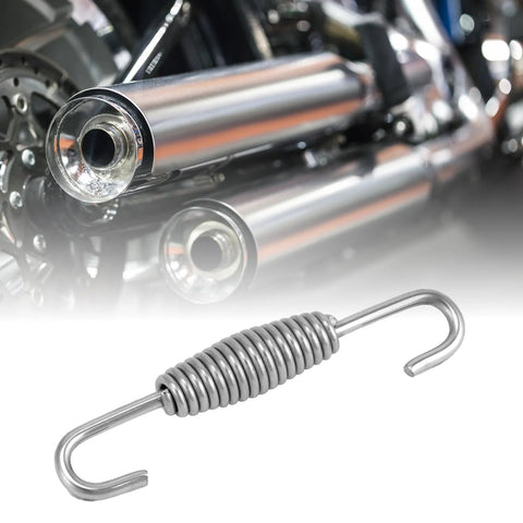 Stainless steel motorcycle exhaust pipe springs, 8-pack, 68mm, swivel-hook design (close-up).