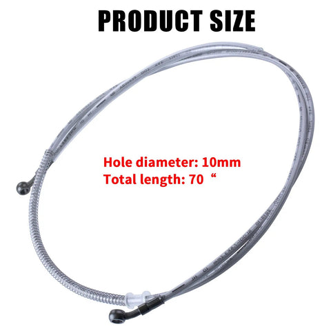 70 Inch Braided Hydraulic Brake Hose Line With 10mm Banjo Ends For GY6 Scooters ATVs Dirt Bikes Go Karts