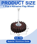 Heavy Duty Abrasive Flap Wheel 3 2 Inch Diameter With Quarter Inch Shank For Smoother Finishing And Fast Material Removal In 150 Grit Aluminum Oxide.