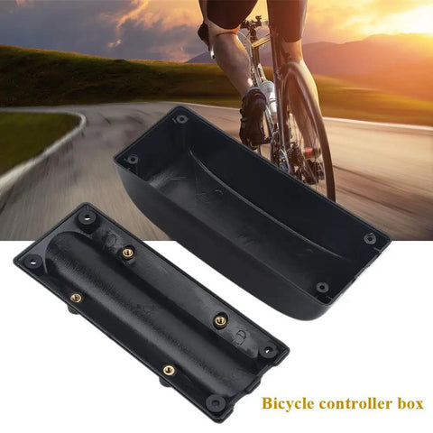 Kickass Heavy Duty Lithium Battery Controller Box For E Bike Conversion featuring sturdy black plastic and mounting options.