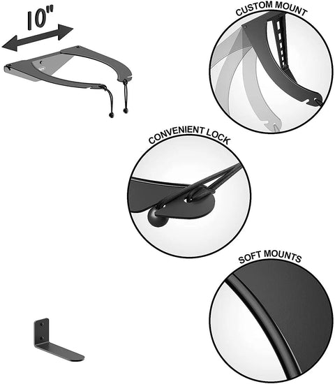 Golf Bag Storage Rack Wall Mount Organizer For Garage Durable Metal Clamp Keeps Bags Upright Off The Floor detail view