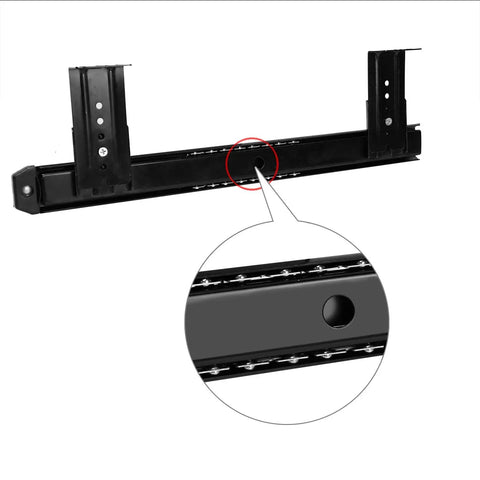 Rock Solid Heavy Duty Steel Under Desk Keyboard Tray Slide Rails, adjustable height with ball bearing glide and secure mounting hole.