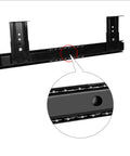 Top Tier Heavy Duty 14 Inch Under Desk Keyboard Tray Rails With Dead Smooth Ball Bearing Slide showing detail of rail alignment.