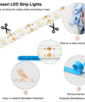 Battery Operated LED Strip Lights 16.5 Ft With 150 LEDs 2835 SMD Remote Control Warm White 2700K installation guide