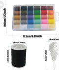 30 Color Polyester Sewing Thread Set With 50 Yard Mini Spools, Includes Needles And Threading Tool in plastic case
