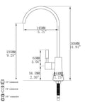 Dimensions diagram of Oil Rubbed Bronze Water Filter Faucet For Under Sink Commercial Reverse Osmosis Spigot Lead Free 304 Stainless Steel