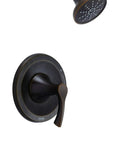 Tub and Shower Trim Kit with Treysta Cartridge Featuring Air Injection tech, bronze finish faucet and showerhead set.
