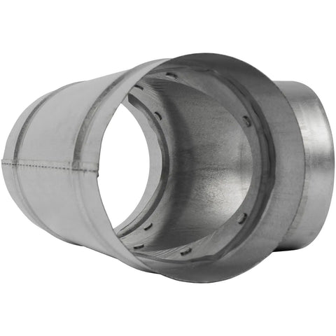 Heavy Duty Galvanized Steel Four Inch Tee Shape Ducting Splitter Solid Ninety Degree Vent Adapter close-up view of connector