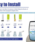 Submersible Sump Pump 3/4 HP Heavy Duty High Flow 4000 GPH With Adjustable Float Switch Manual Automatic showing adapters and installation guide.