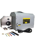 Top Rated Electric Terminal Crimping Machine With Pneumatic No Change Die, metallic exterior, shown with hexagonal connectors.