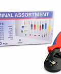 Self-Adjustable Ratchet Pliers Crimping Tool Kit For Heavy Duty AWG 23 To 7 Wire Ferrule Connectors And Pin Terminals Perfect For Auto Audio Or Diy Projects That Slap Together With Ease, with 1800-terminal assortment and crimping pliers