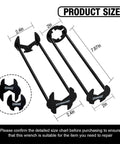 Two Pack Basin Wrench Set For Tight Spaces Universal Faucet Nut Tool with size dimensions showing 7.87in lengths.