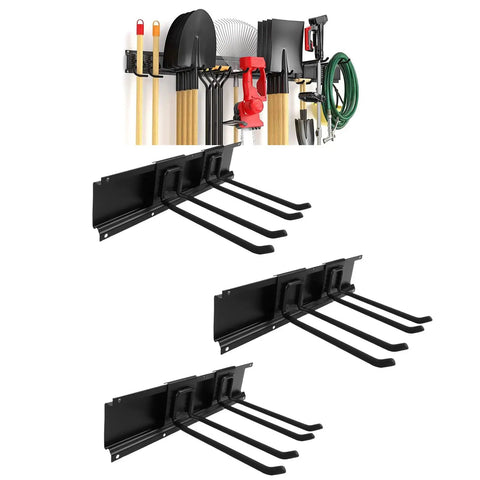 Heavy Duty Garage Tool Organizer Wall Mount Rail System 48 Inch With 360lb Load Capacity Metal Tool Rack for Shovels