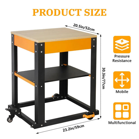 Heavy Duty Planer Stand With Wheels Rock Steady Workhorse For Planers And Drill Press Bench Top Machines dimensions 20.5x23.2x30.3 inches