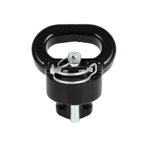 Heavy Duty Trailer Gooseneck Ball With Integrated Safety Chain Kit For Dodge Ram 2500 And 3500 Puck System Towing Setup black anchor with pin and key.