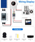 Wiring display of Pro Grade Solar Panel Disconnect Switch And 10 Amp DC 1000V RV Circuit Breaker Box With IP66 Weather Seal.