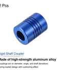 Two Pack 8 To 10 mm Aluminum Alloy Shaft Couplings Flexible With Screws Blue For 3D Printers CNC Machines DIY Projects Encoders And Motors