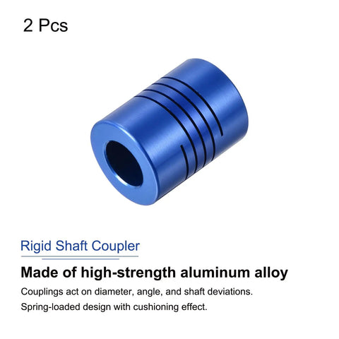Two Pack 8 To 10 mm Aluminum Alloy Shaft Couplings Flexible With Screws Blue For 3D Printers CNC Machines DIY Projects Encoders And Motors