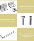 Adjustable Solar Panel Mounting Brackets 30 To 50mm Kit with 10 Aluminum End Clamps and 10 M8 Screws Plus Wrench