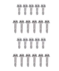 Go To Self Drilling Hex Washer Screws Kit 4.8x16mm And 4.8x19mm, 100 Pieces Stainless Steel Fasteners arranged in rows