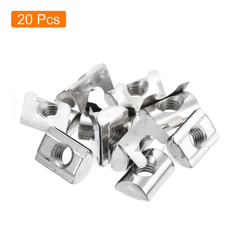 Built Different M8 Roll In Spring T Nuts For 4040 Aluminum Extrusion Frames, 20 durable steel clamps for CNC builds.