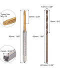 M2 X 0.4 Spiral Point Thread Tap And 1.6mm Drill Bit Set for Precision Threading Titanium Plated Cobalt HSS Tool Kit