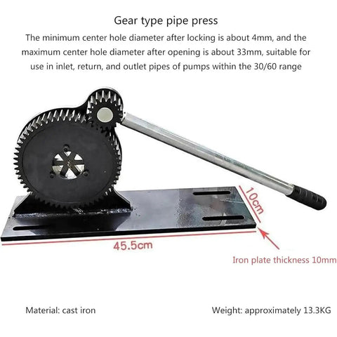 Premium Manual Hose Crimper 4Mm-33Mm For Ac Inlet Return Outlet Pipes Mechanical Gear Crimping Machine with gear type design.