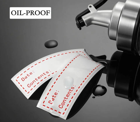 Freezer Labels 375 Pcs Self Adhesive Write On Removable 3 Rolls No Fuss 3x1 Inch Tape on oil-proof surface