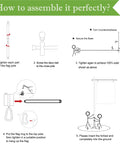 Assembly instructions for 10Ft Garden Flag Pole Stand With 5 Prong Base For 3x5 American Flags.