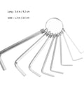 Top Pick 8pc Heavy Duty Nickel Plated Hex Key Wrench Set With Anti Slip Grip Design And Spring Ring Carrier Pouch For Bike Repair And Home DIY Maintenance Tasks, 8pc metric set