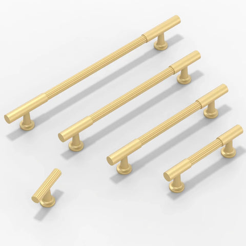 Brushed Gold Cabinet Pulls 12.6 Inch 6 Pack Solid Heavy Duty Built To Last Drawer Handles For Kitchen Cabinets Zinc Construction