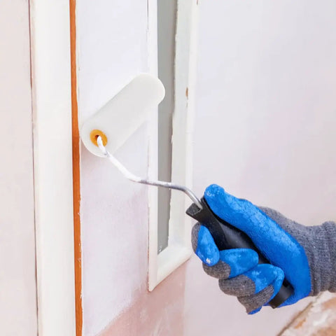 Using Ten Hella Smooth Wall Painting Rollers White Foam Sleeve Refills for painting white drywall with solid grip and absorbent texture.