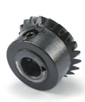 Close-up of XB2364001 Spiral Bevel Gear for Brother 1034D and 3034D sewing machines, black durable gear wheel with 20 teeth