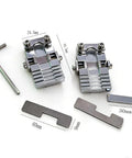 Universal Key Clamping Fixture With Storage Box for Key Cutting Machines, chrome-plated, includes precision clamp tools.