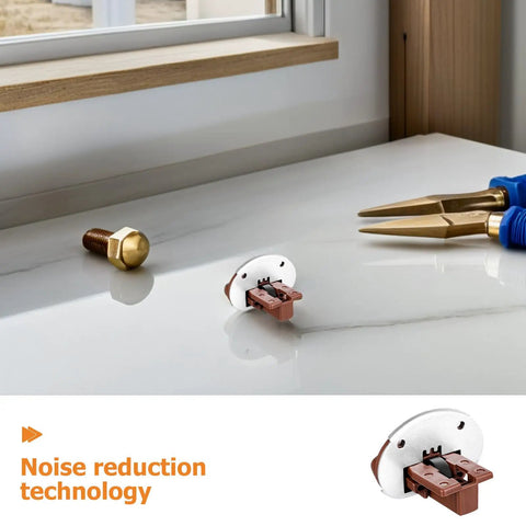 Replacement Drawer Glides Kit with Quick Install and Heavy Duty Support Plastic and Metal for Cabinets shown on countertop