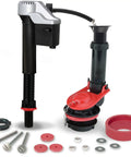 2 Inch Complete Toilet Repair Kit For Fixing Running And Noisy Toilets No Or Slow Refill And No Or Weak Flush Easy To Install In One Handy Package For Home And Bath shown with all components.