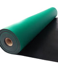 Heavy Duty Anti Static Rubber Workbench Mat Super Tough Heat Resistant ESD Protective Table Cover rolled up showcasing green rubber material.