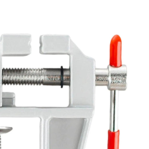 Close-up of Portable Home Vice Clamp For Small Projects showing nonslip cast steel detail.
