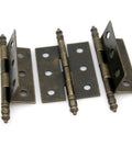 Old School Vintage Brass Flap Hinges Set For Wooden Boxes And Cabinets With Longer Axis, durable iron hardware, retro style, rust resistant