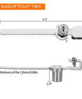 8 Pack Display Case With Sliding Glass Door And Ratchet Lock, Keyed Alike, showing lock dimensions and thickness compatibility