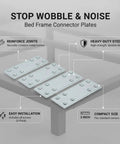 3 Inch L Shaped Metal Bed Connector Plates With Screws Corner Brackets For Frame Support Heavy Duty Steel 4 Pack with labels
