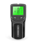 Heavy Duty Digital Wall Scanner With Slick Five Mode Depth Finder For Wood Metal Pipes And Live Wire Cables Handheld Non Contact Detector Tool No Fuss Household Must Have Black Pack displaying LCD screen and control buttons.