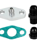 Turbo Oil Drain Line Kit For T3 T4 T04E T60 T61 T70 Turbos with gaskets and screws bolt on visible components