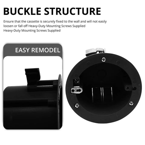4 Inch Round PVC Junction Box 18 Cu In ETL Listed Fire Rated For 2 Hours Black 3 Pack with buckle and remodeling features